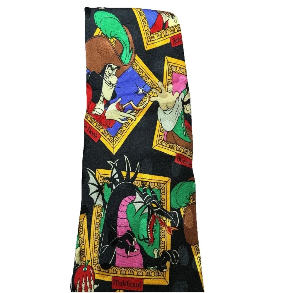 Disney Villains Silk Tie Vintage 100% Silk Made In Korea The Disney Store Rare
